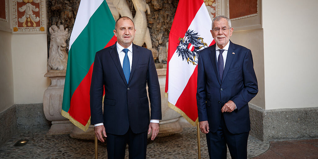 Bundespräsident Alexander Van der Bellen empfing seinen bulgarischen Amtskollegen Rumen Radev in Salzburg