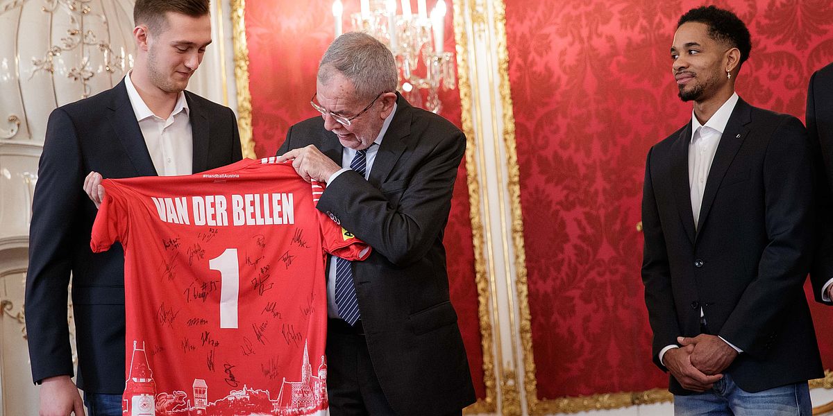 Verabschiedung des österreichischen Handballteams zur EM durch Bundespräsident Alexander Van der Bellen