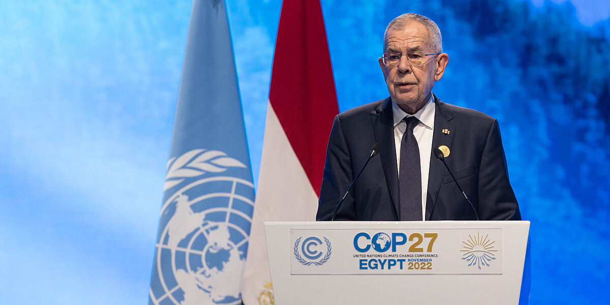 Rede von Bundespräsident Alexander Van der Bellen zur Eröffnung der Weltklimakonferenz in Sharm El-Sheikh.
