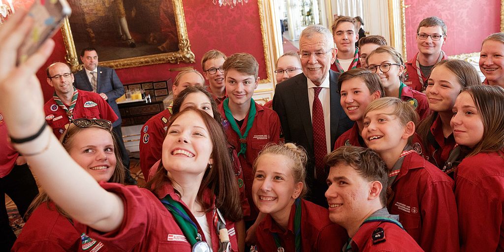 Treffen mit Pfadfinderinnen und Pfadfindern aus ganz Österreich