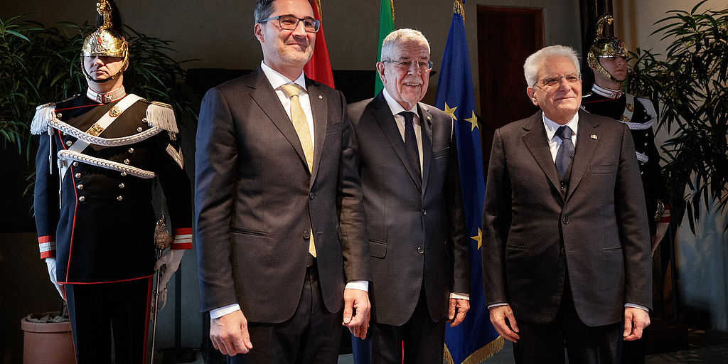 Rede von Bundespräsident Alexander Van der Bellen beim Festakt "50 Jahre Südtirol-Paket" im Schloss Tirol in Meran