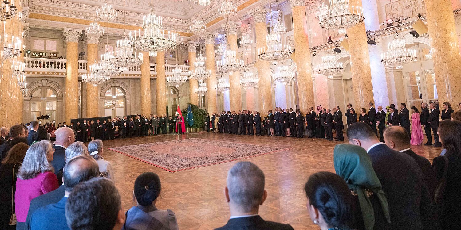 Neujahrsempfang für das Diplomatische Corps im Zeremoniensaal der Wiener Hofburg