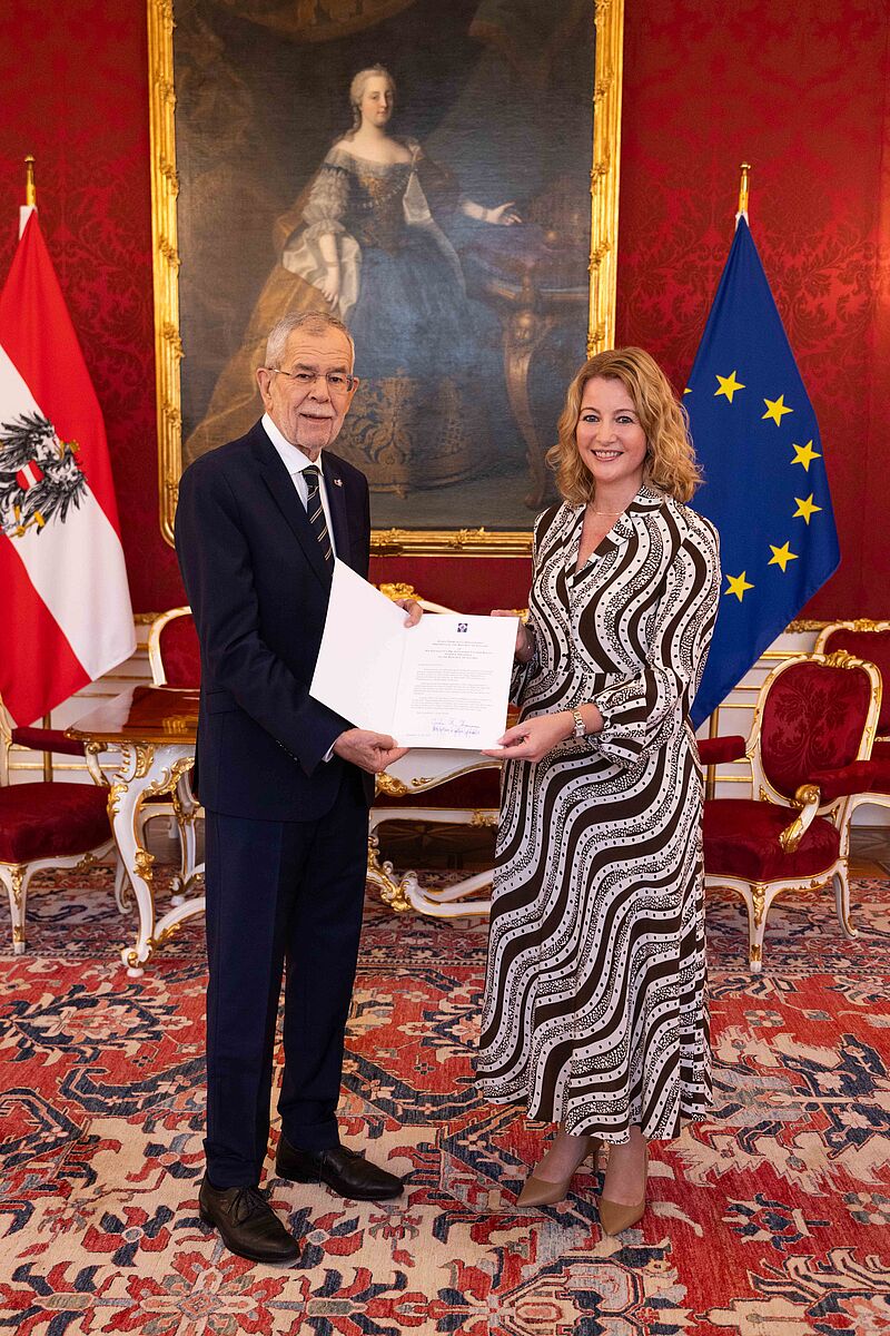 Überreichung von Beglaubigungsschreiben an Bundespräsident Alexander Van der Bellen 28. September 2023