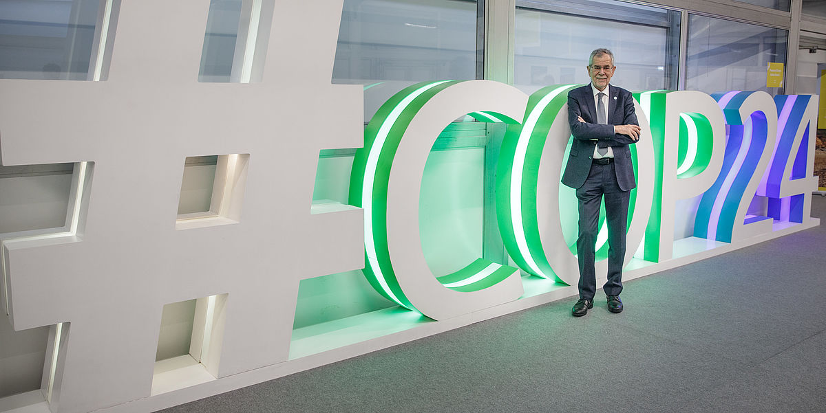 Bundespräsident Alexander Van der Bellen auf der Weltklimakonferenz COP24 in Polen