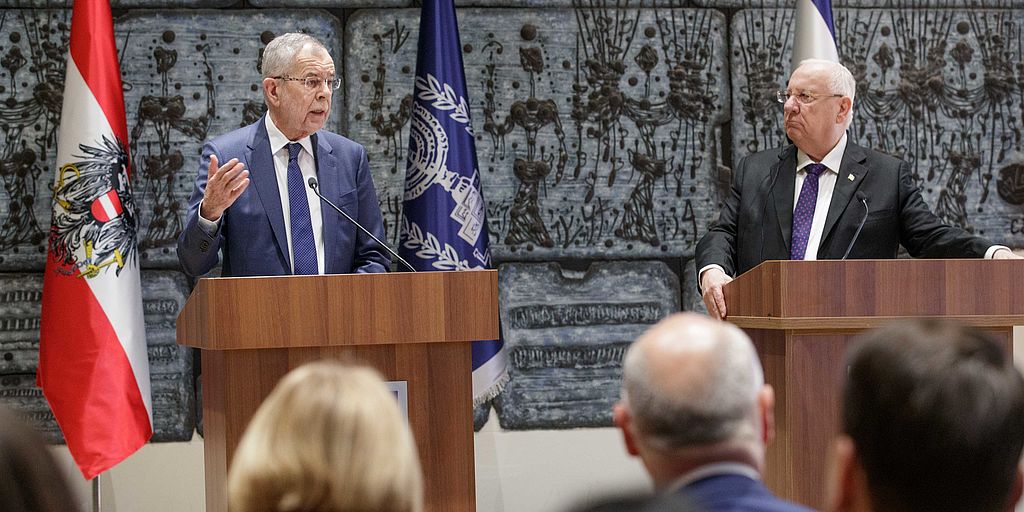 Pressestatemens von Bundespräsident Alexander Van der Bellen und Staatspräsident Reuven Rivlin