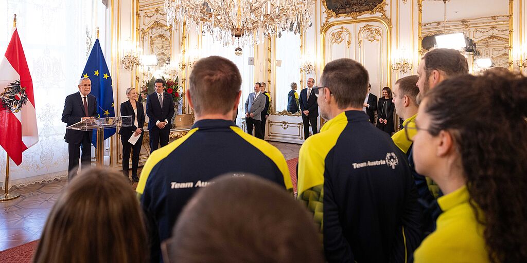 Der Bundespräsident verabschiedet in der Hofburg das österreichischen Team zu den Special Olympics Weltwinterspielen 2025.