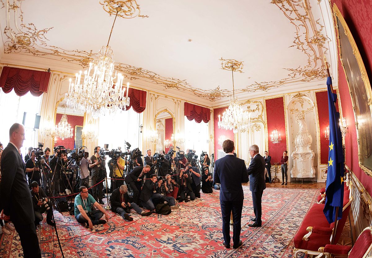 Gespräch mit Bundeskanzler Kurz mit anschließenden Statements 21. Mai 
