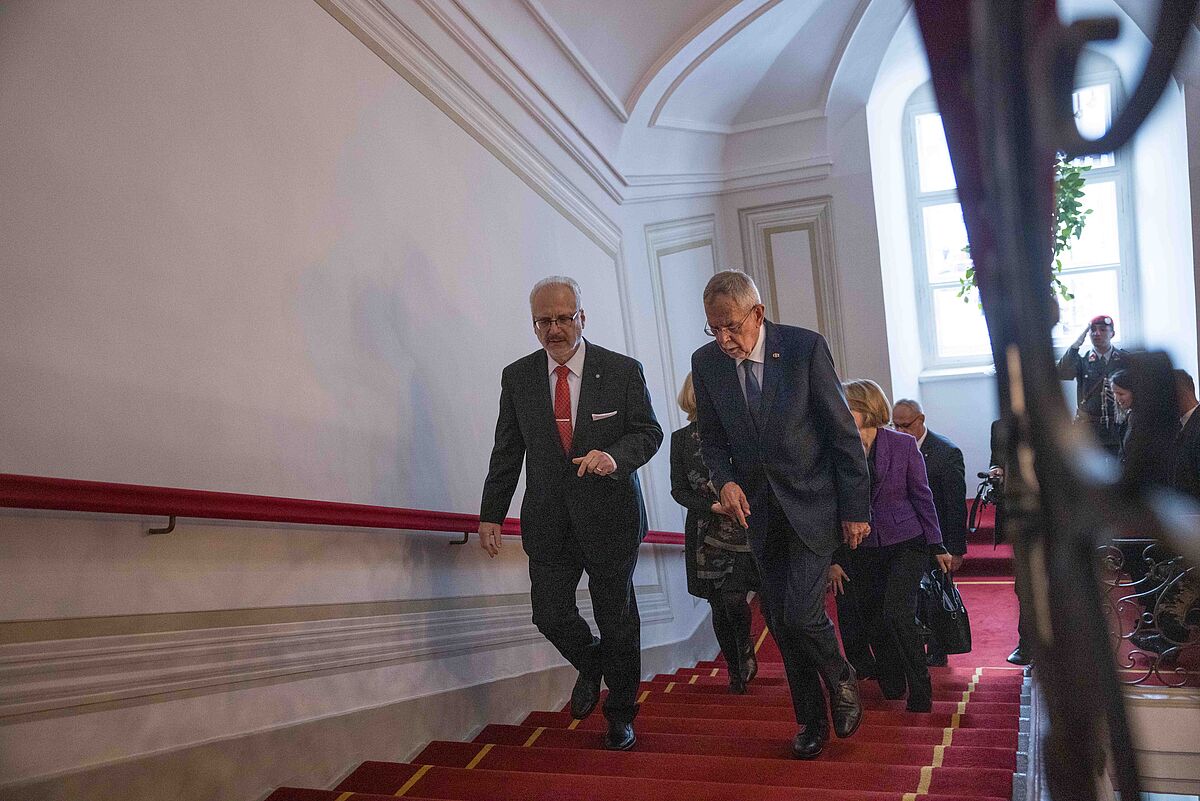 Arbeitsgespräch mit dem Eglis Levits, Präsident der Republik Lettland 30. September 2022