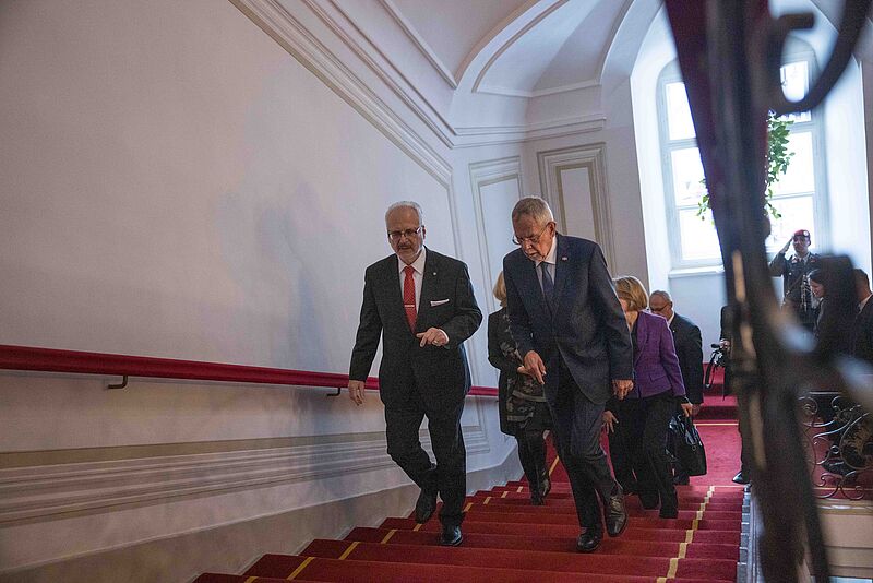 Arbeitsgespräch mit dem Eglis Levits, Präsident der Republik Lettland 30. September 2022