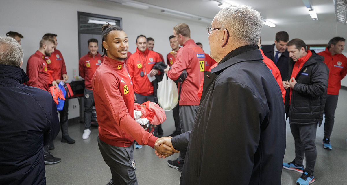 Besuch beim Training der österreichischen Fußballnationalmannschaft 18. März 2019