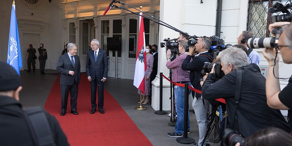 Der Bundespräsident sprach mit dem UN-Generalsekretär über Russlands Angriffskrieg auf Ukraine.