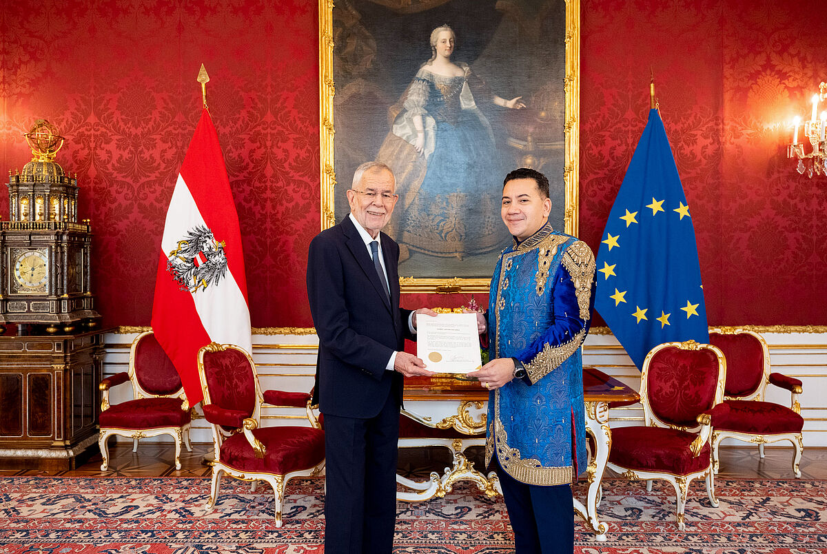 Überreichung von Beglaubigungsschreiben an Bundespräsident Alexander Van der Bellen 26. Juni 2024