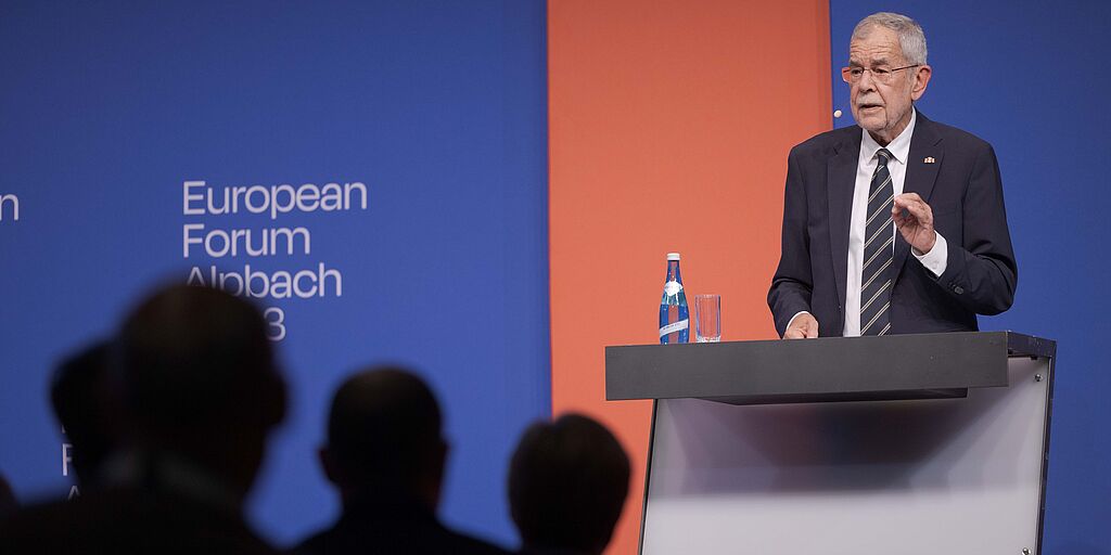 Rede von Bundespräsident Alexander Van der Bellen beim Europäischen Forum Alpbach.