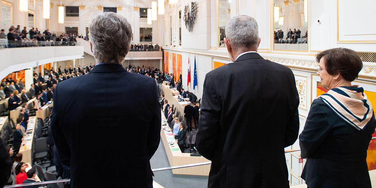 Teilnahme von Bundespräsident Alexander Van der Bellen an der 8. Nationalratssitzung anlässlich der Regierungserklärung