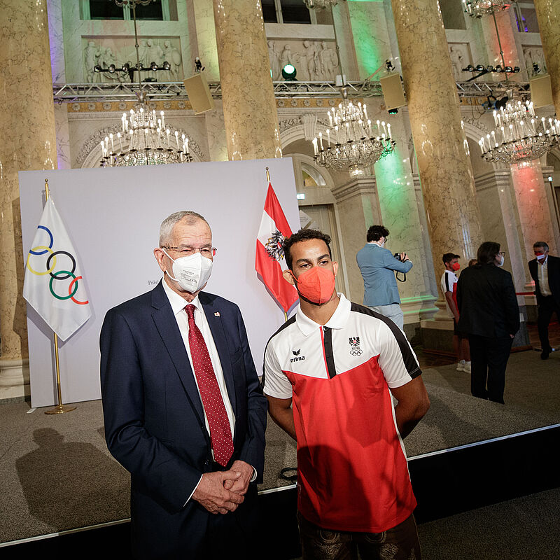 Vereidigung der Österreichischen Olympiamannschaft für die Sommerspiele in Tokio 8. Juli 2021