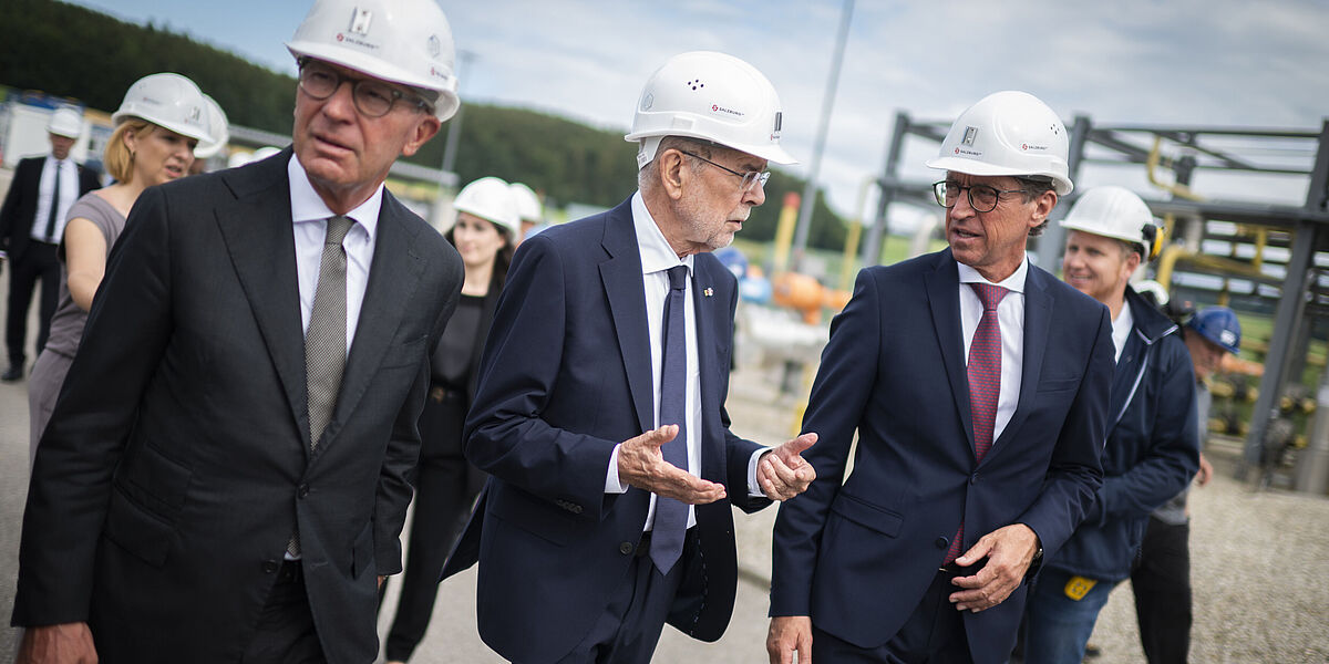 Bundespräsident Alexander Van der Bellen besuchte den Gasspeicher Haidach 5 in Salzburg.