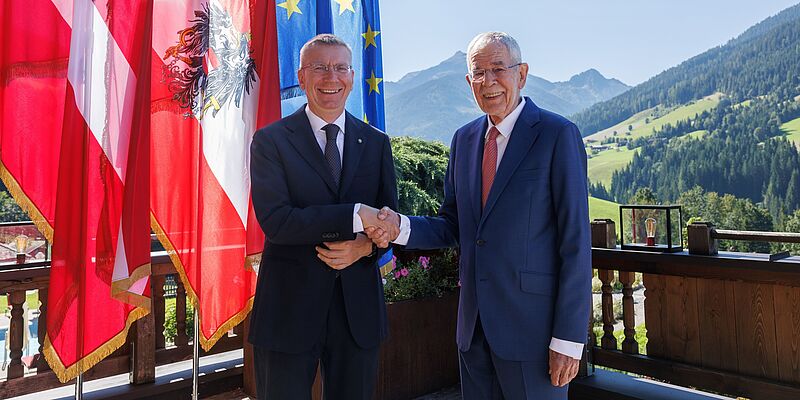 Teilnahme von Bundespräsident Alexander Van der Bellen gemeinsam mit dem Präsidenten der Republik Lettland, Edgars RINKĒVIČS, am Europäischen Forum Alpbach