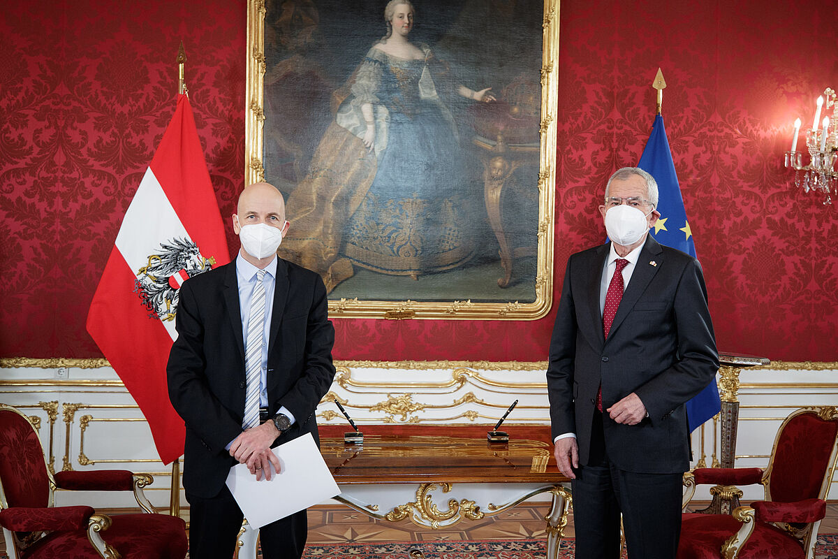 Ernennung und Angelobung von Bundesminister für Arbeit, Familie und Jugend Martin Kocher 11. Jänner 2021