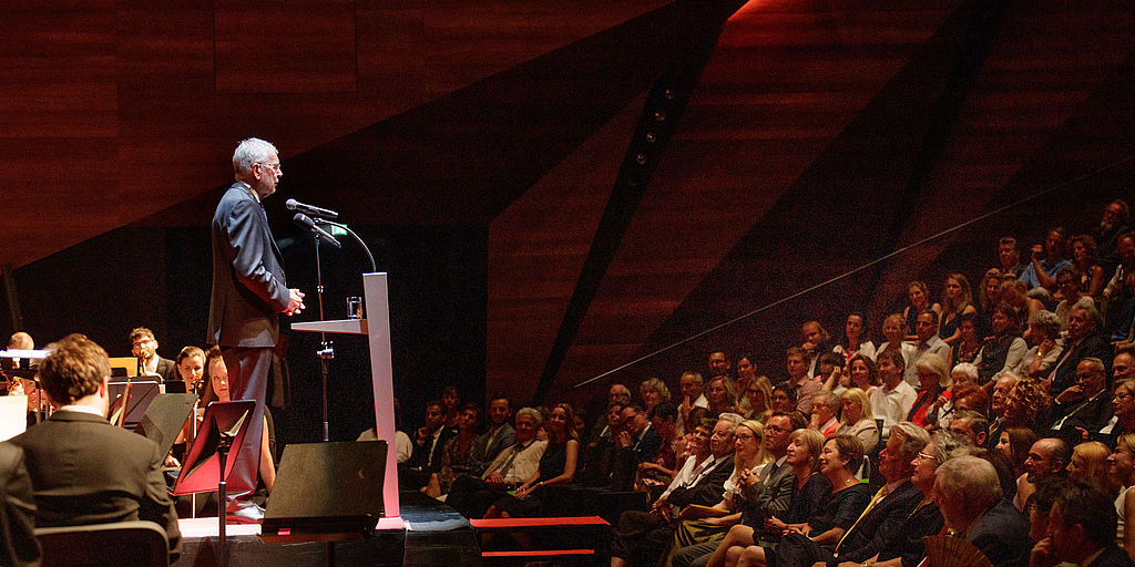 Bundespräsident bei seiner Rede bei der Eröffnung Tiroler Festspiele Erl