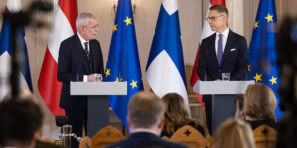 Pressegespräch von Alexander Van der Bellen mit seinem finnischen Amtskollegen Alexander Stubb in Helsinki 