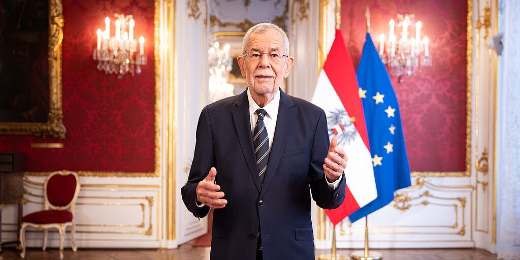 Neujahrsansprache 2024 von Bundespräsident Alexander Van der Bellen mit einem Aufruf zu mehr Zuversicht