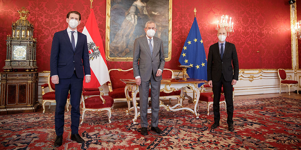 Enthebung und erneute Angelobung von Martin Kocher zum Bundesminister für Arbeit durch Bundespräsident Alexander Van der Bellen.