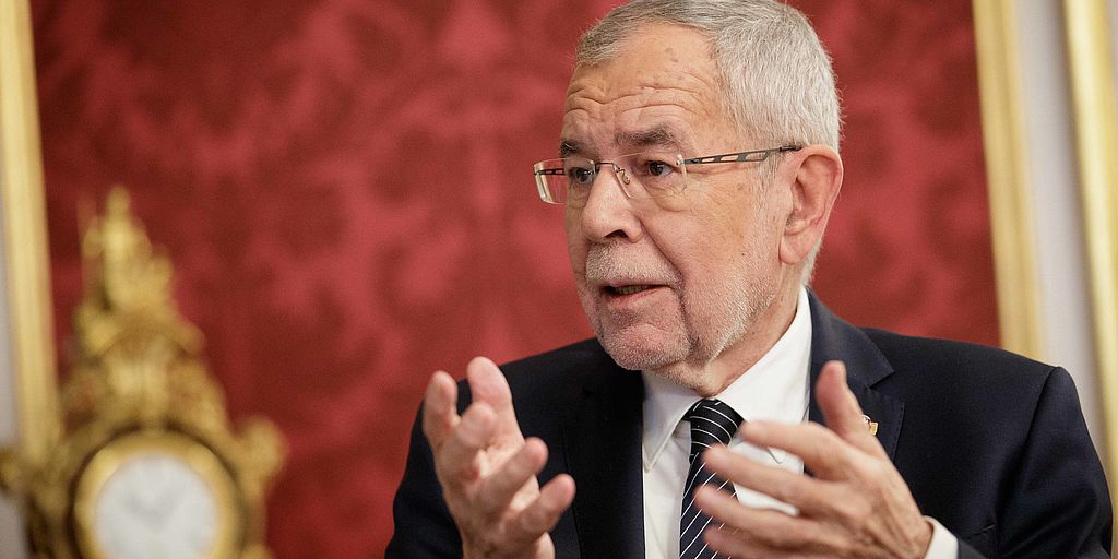 Interview von Bundespräsident Alexander Van der Bellen mit Conny Bischofberger für die Kronenzeitung