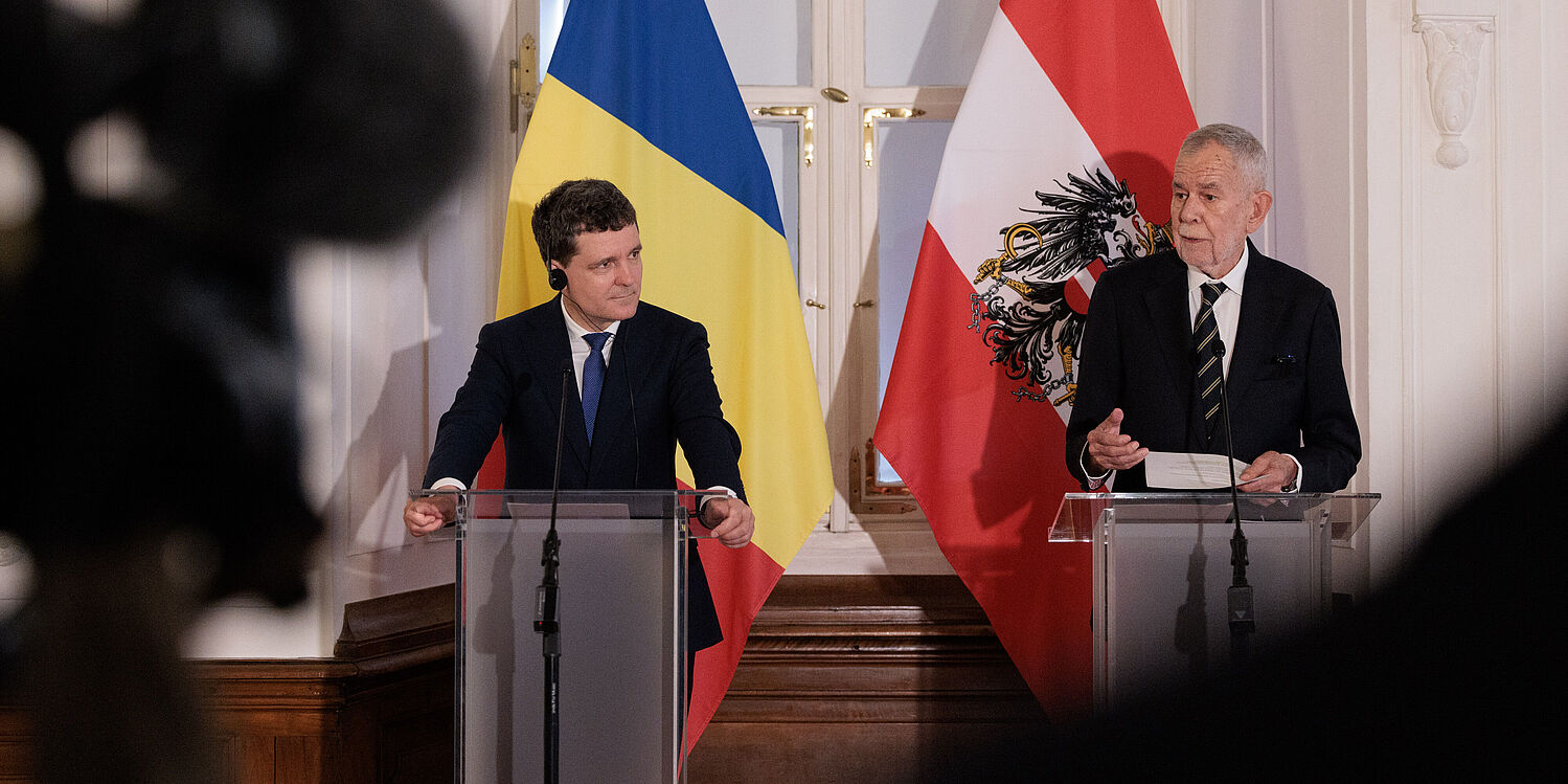 Pressegespräch der beiden Staatsoberhäupter in der Residenz zu Salzburg.