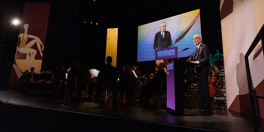 Rede von Bundespräsident Alexander Van der Bellen bei der Eröffnung der 80. Bregenzer Festspiele.