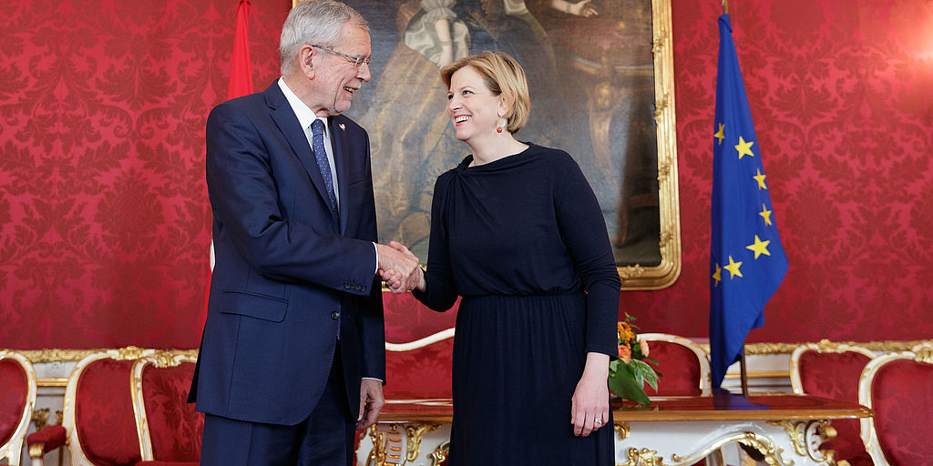 espräch mit der Obfrau der NEOS Beate Meinl-Reisinger