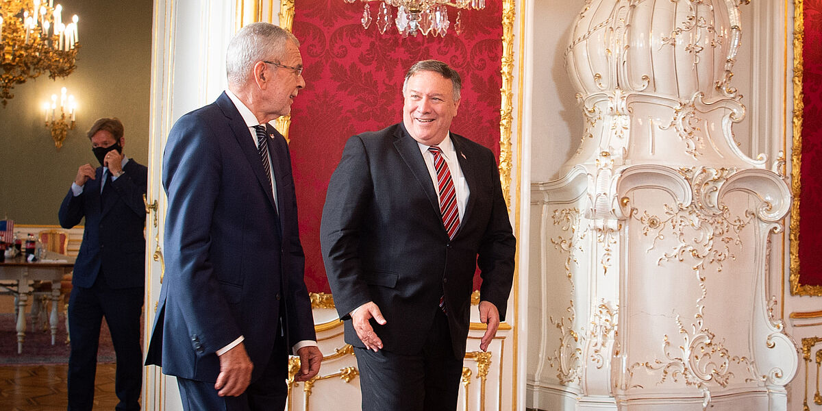 Gespräch von Bundespräsident Alexander Van der Bellen mit US-Außenminister Mike Pompeo