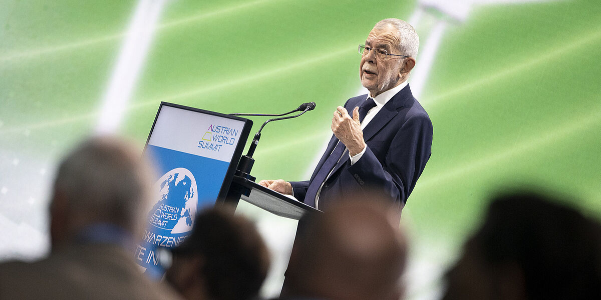 Rede von Bundespräsident Alexander Van der Bellen beim Austrian World Summit 2022