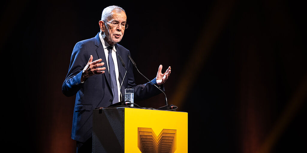 Bundespräsident Alexander Van der Bellen eröffnet das 20. Elevate-Festival in Graz
