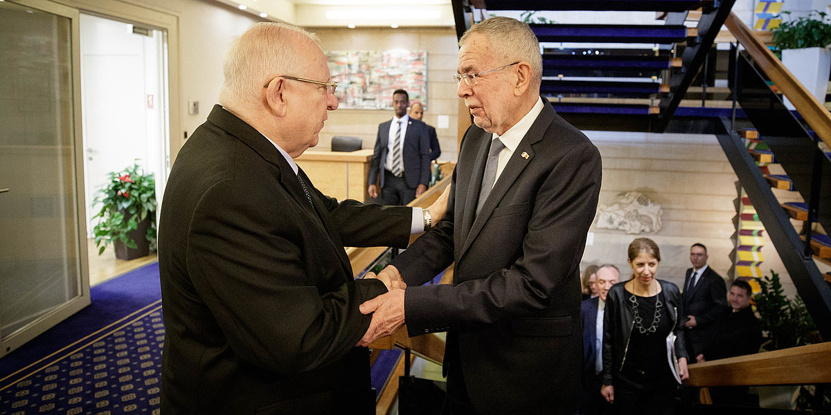 Bundespräsident Alexander Van der Bellen im Gespräch mit dem Präsidenten des Staates Israel, Reuven Rivlin