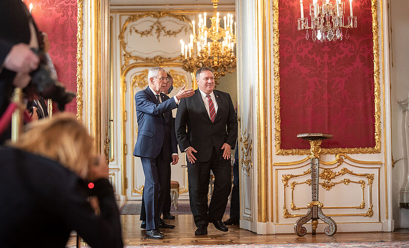 Gespräch mit US-Außenminister Mike Pompeo 14. August 2020