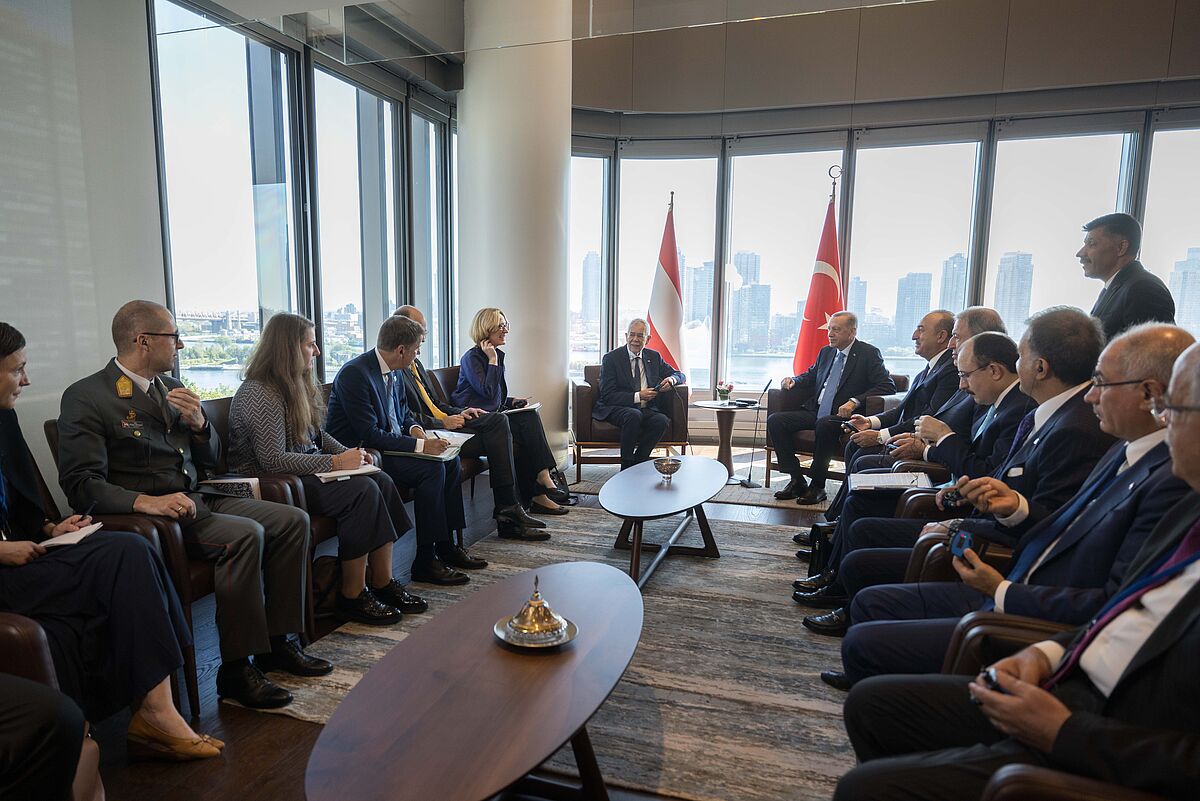 New York: Treffen mit UN-Generalsekretär Guterres und türkischem Präsidenten Erdogan