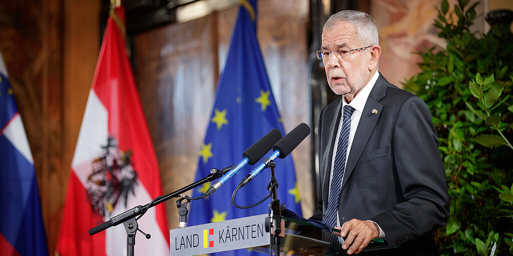 Rede von Bundespräsident Alexander Van der Bellen beim Festakt "100 Jahre Kärntner Volksabstimmung" in Klagenfurt.