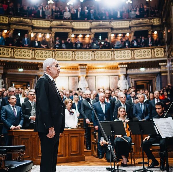 Bundespräsident Alexander Van der Bellen bei seiner Angelobung
