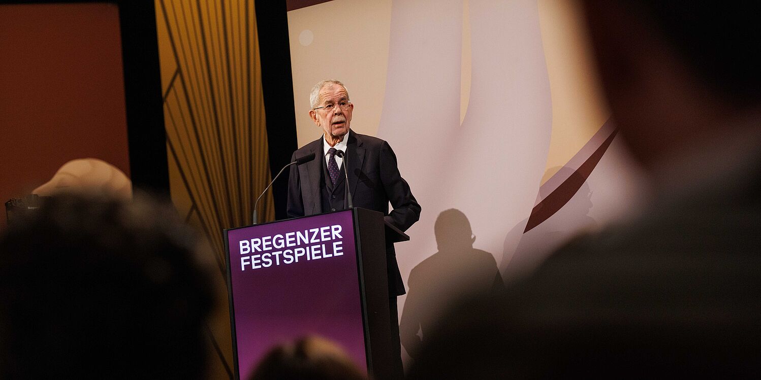 Rede von Bundespräsident Alexander Van der Bellen bei der Eröffnung der 80. Bregenzer Festspiele.
