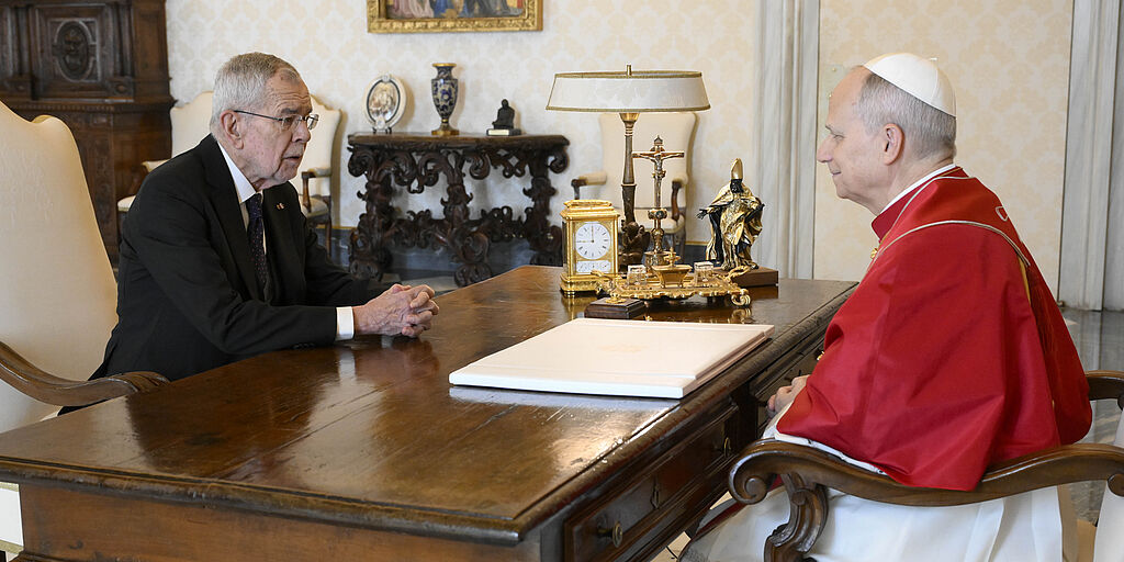Gespräch mit Papst Leo XIV. (Copyright: Vatican Media)
