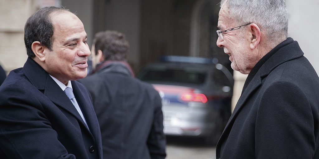 Begrüßung des ägyptischen Präsidenten in Österreich