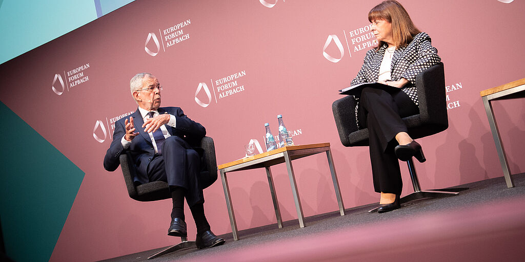 Bundespräsident eröffnet gemeinsam mit der griechischen Präsidentin Sakellaropoulou das Europäische Forum Alpbach