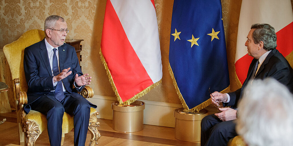 Arbeitsgespräch mit Premier Mario Draghi in Rom