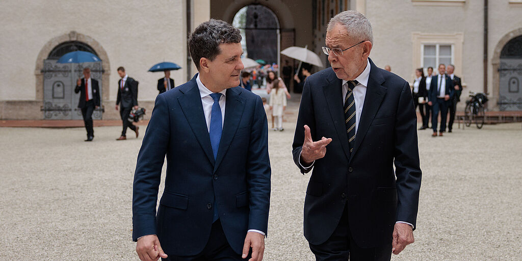 Offizieller Besuch des rumänischen Staatspräsidenten bei Bundespräsident Alexander Van der Bellen in Salzburg.