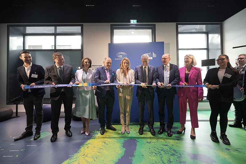 Ausstellungseröffnung "Erlebnis Europa" mit Europaparlamentspräsidentin Roberta Metsola 26. Mai 2023