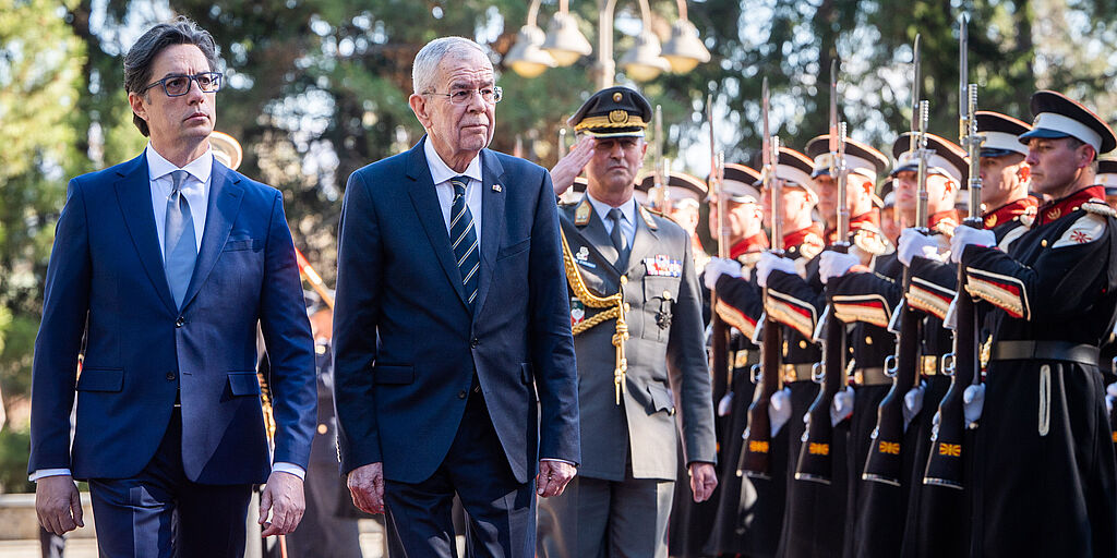 Offizieller Besuch on Bundespräsident Alexander Van der Bellen in Nordmazedonien. 