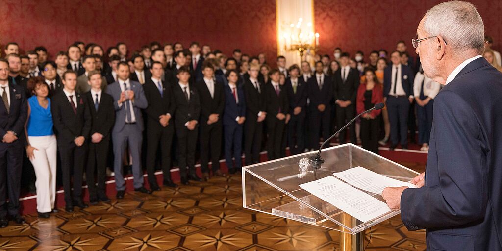Verabschiedung der Gedenk-, Friedens- und Sozialdiener*innen in der Wiener Hofburg.