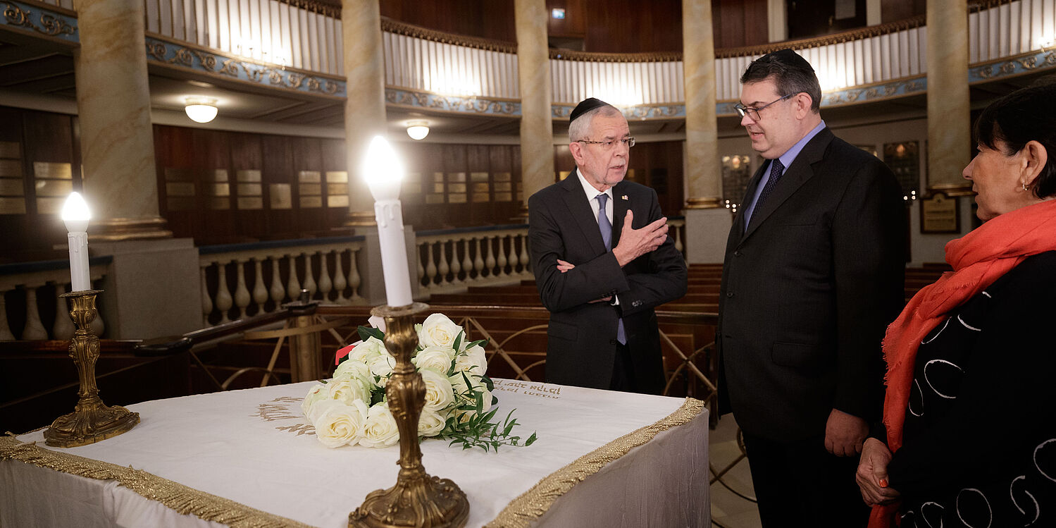 Solidaritätsbesuch bei Oskar Deutsch im Wiener Stadttempel