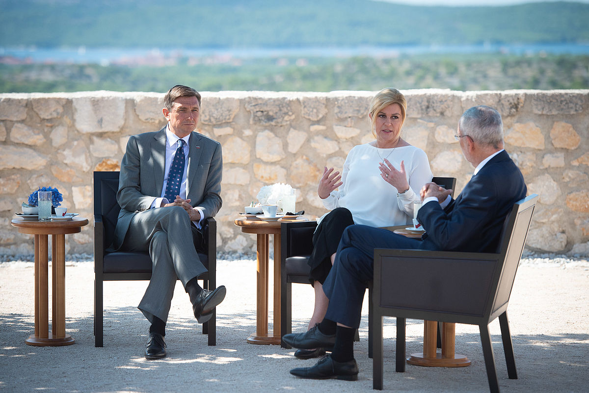 Trilaterales Treffen der Staatsoberhäupter von Kroatien, Slowenien und Österreich in Šibenik/Kroatien 4. September 2019