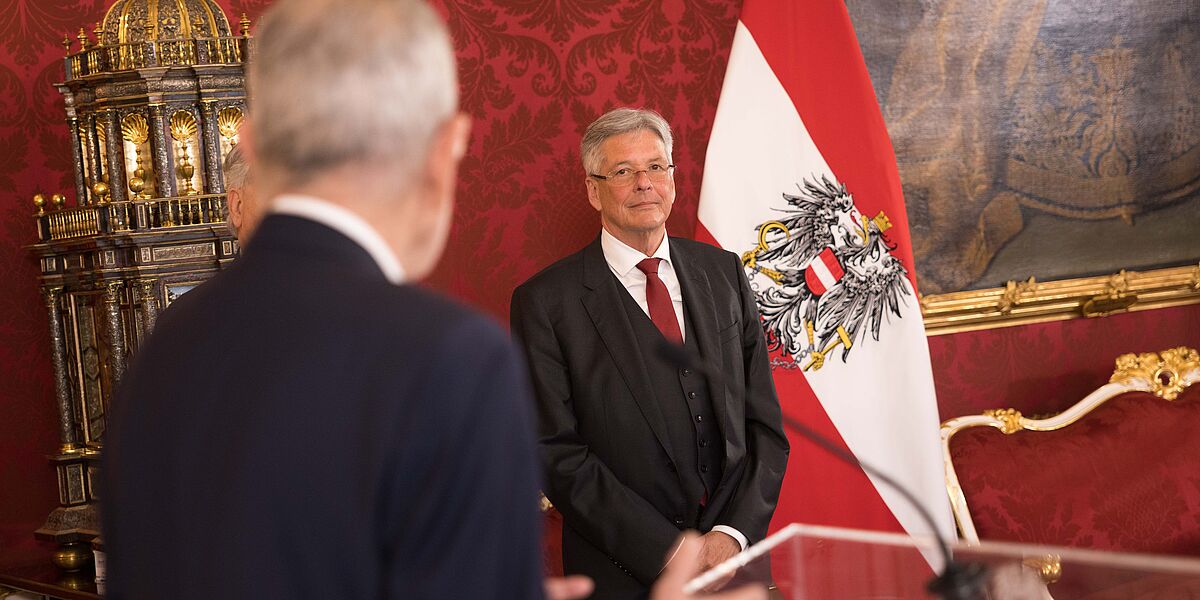 Angelobung von Peter Kaiser zum Landeshauptmann von Kärnten durch Bundespräsident Alexander Van der Bellen.